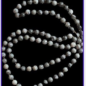 36” Gray Zebra Jaspar bead necklace